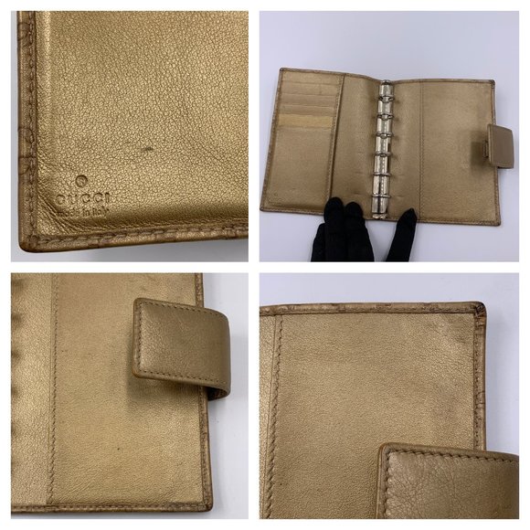 Authentic Gucci GG Golden Brown 6-ring Agenda - Picture 7 of 9